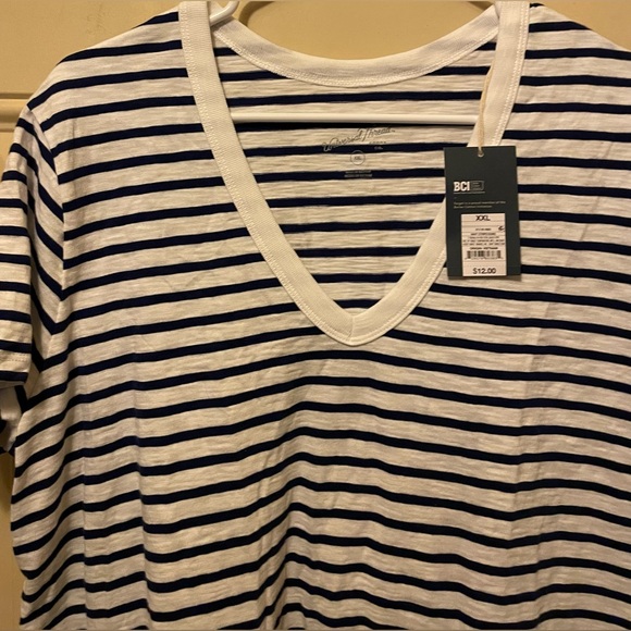 Universal Thread Navy and White Striped V-Neck T-Shirt Dress Size XXL - Picture 4 of 6
